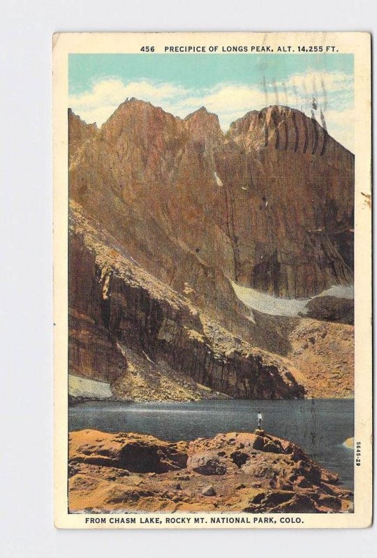 ANTIQUE POSTCARD NATIONAL STATE PARK ROCKY MOUNTAIN LONGS PEAK CHASM LAKE