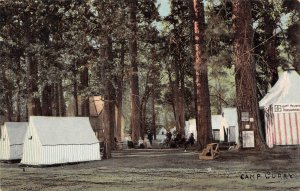 Yosemite National Park California Camp Curry, Color Lithograph Vintage PC U8480