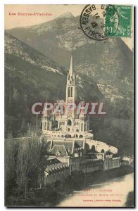 Old Postcard The High Pyreneen Lourdes Basilica