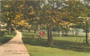 Postcard Chautauqua New York Miller Park  1920s hand colored Albertype 23-220