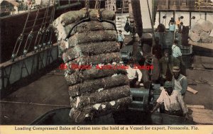 Black Americana, Kress No A-768, Loading Cotton for Export, Pensacola Florida