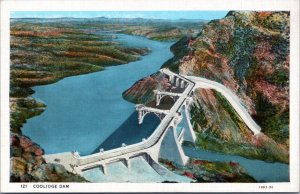 Postcard AZ Coolidge Dam aerial