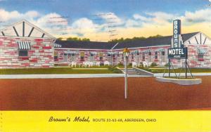 Aberdeen Ohio Browns Motel Street View Vintage Postcard K53344 