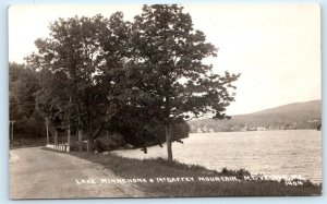 RPPC MT. VERNON, Maine ME ~ LAKE MINNEHONK McGaffey Mountain 1945  Postcard