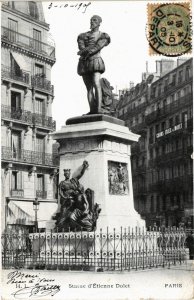 CPA Paris 5e-Statue d'Étienne Dolet (323798)