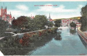 uk18571 bath abbey and river avon  uk