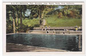 Swimming Pool Mountain View Ranch Santa Cruz California 1920c postcard