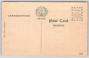 Wabash Indiana~Carnegie Library Bldg~Dome~Portico~Neoclassical~c1910 Postcard