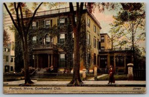 Portland   Maine  Cumberland Club  Postcard  1911