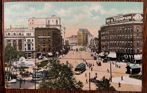 Vintage Postcard 1908 Monroe Avenue, Business District, Detroit, Michigan