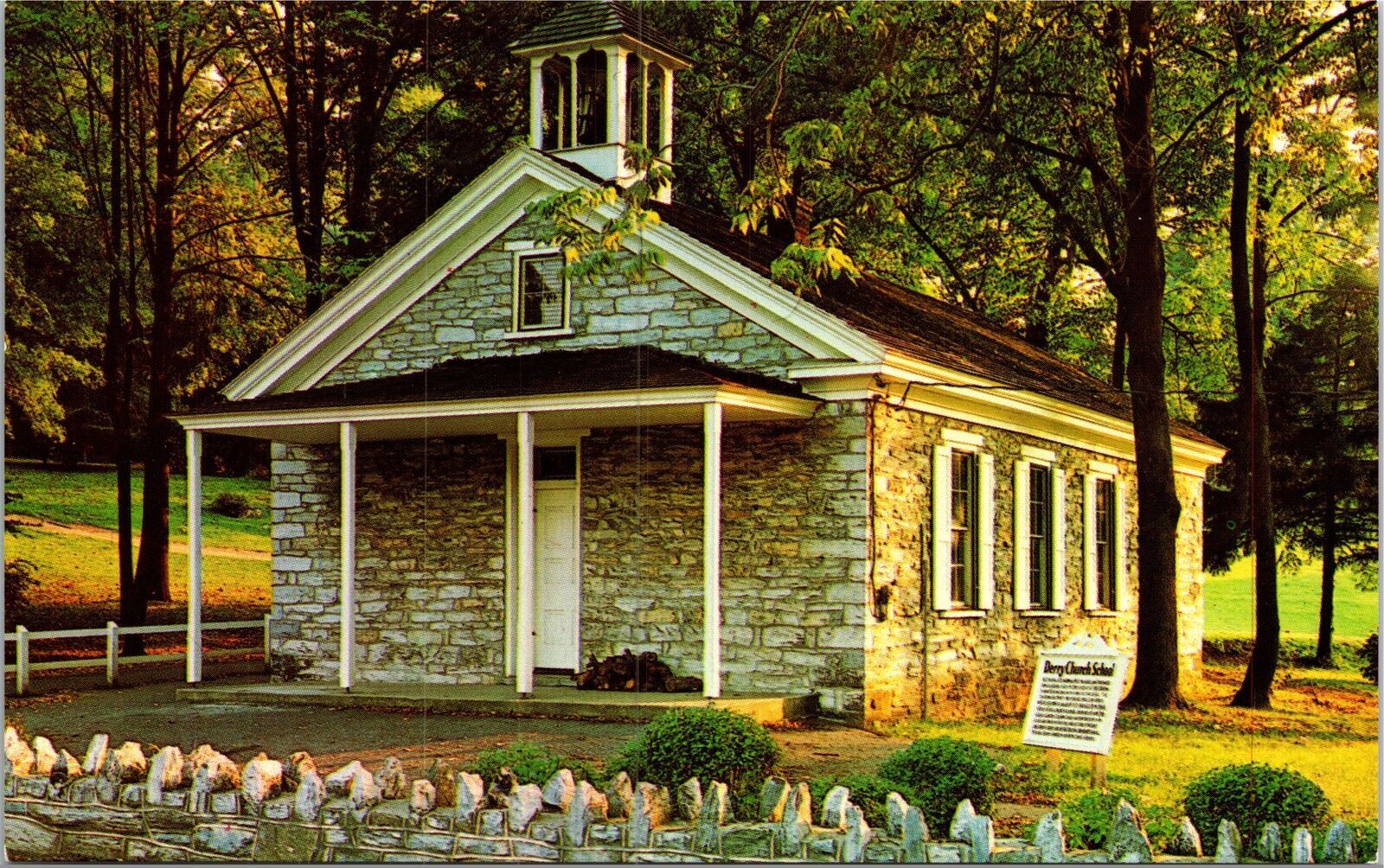 Vintage Standard Size Postcard Derry Church School "Chocolate Town