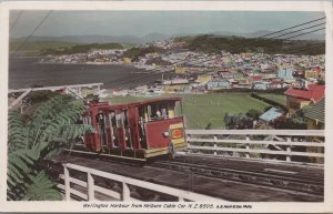 RPPC Postcard Wellington Harbor from Kelburn Cable Car  NZ New Zealand