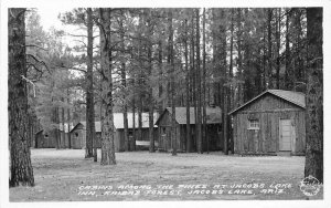 Arizona Cabins Jacobs Lake Inn Frasher 1940s Postcard  Forest RPPC 6386