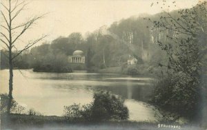Stourhead Wilshire UK Beautiful Lake View C-1910 RPPC Photo Postcard 21-9102