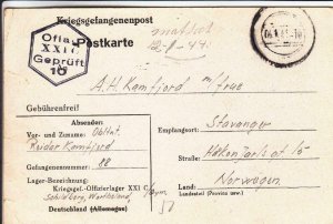 1943, Norwegian POW in Oflag XXI-C to Stavanger, Norway (C2763)