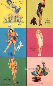 What Ho, Hitch in Time 1945 Mutoscope Artist Pin Up Girl, Non Postcard Backin...