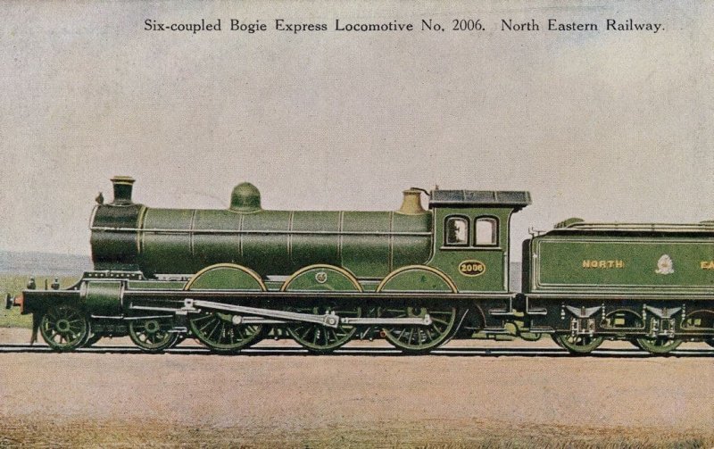 NER Six Coupled Bogie Express Locomotive 2006 Alpha Train Postcard