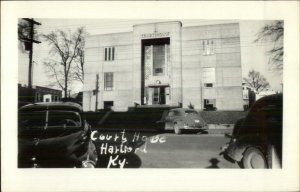 Hartford KY Court House & Cars Real Photo Postcard