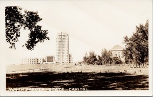 North Dakota State Capitol Bismarck ND Unused Real Photo Postcard H8