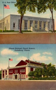 Illinois Galesburg Post Office and Illinois National Guard Armory Curteich