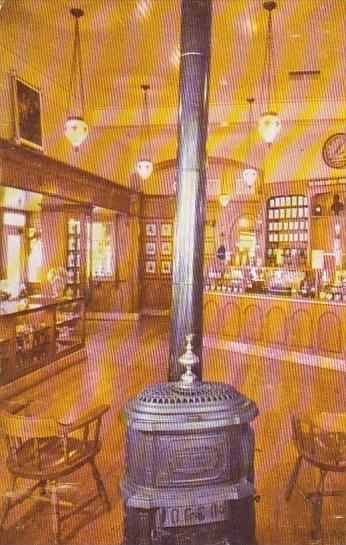 Pot Bellied Stove And Hanging Chandeliers Set The Mood Of Upjohn's Old Fashio...