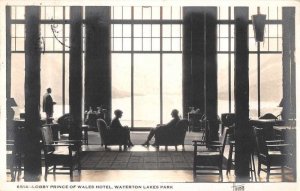 Watertown Lakes Park Canada Prince of Wales Hotel Lobby Real Photo PC JF685892
