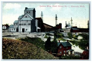 c1950's Quincy Mine Shaft House No.1 Building Tower Hancock Michigan MI Postcard