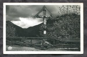 dc1828 - LUNZ AM SEE Austria 1933 Roadside Cross Real Photo Postcard