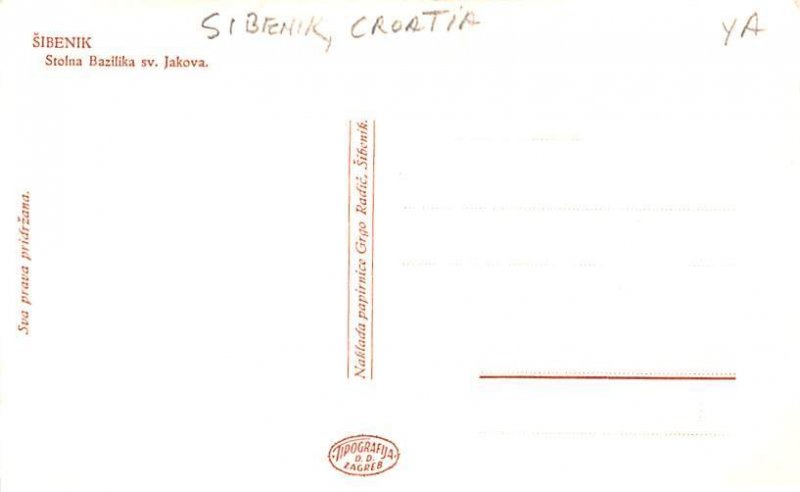 Stolna Bazilika sv Jakova Sibenik Croatia Unused 