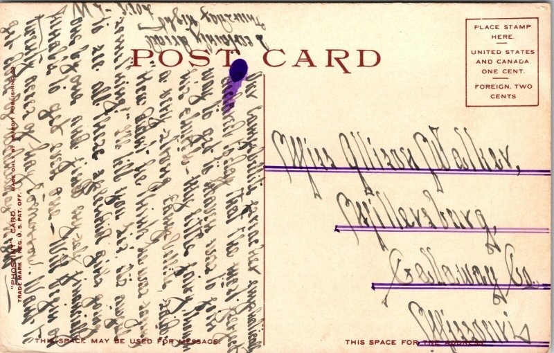 Lure of the Trail Ride Horseback Ride Packs Mountains Postcard WB Phostint