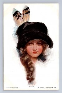 GIRLIE BEAUTIFUL WOMAN GLAMOUR ARTIST SIGNED HARRISON FISHER POSTCARD 261