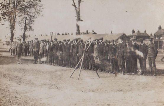 Officers With Prisoners POW In Prison French Real Photo WW1 Military Postcard