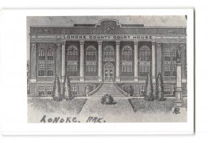 Lonoke Arkansas AR Vintage RPPC Real Photo Sketch of Lonoke County Court House