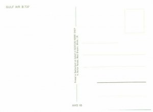 Gulf Air B 737 Airplane In Flight Postcard