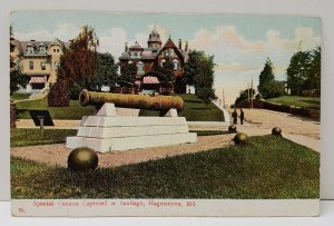 Hagerstown Maryland Spanish Cannon Captured in Santiago Colored Postcard B9