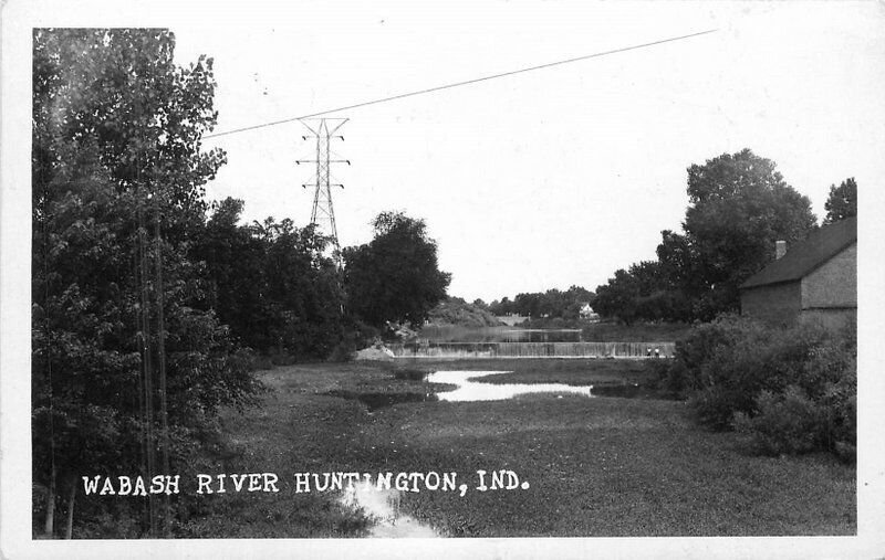 Indiana Huntington Wabash River RPPC Photo Postcard 22-7464