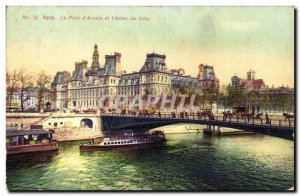 Paris 4 - The Bridge D & # 39Arcole - Hotel Vile - Old Postcard