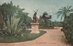 Vintage Postcard 1910's Menton Les Jardins City Garden French Riviera France