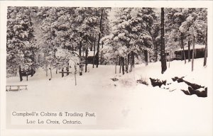 Campbell's Cabins and Trading Post Lac La Croix Ontario Canada 1947 Real...