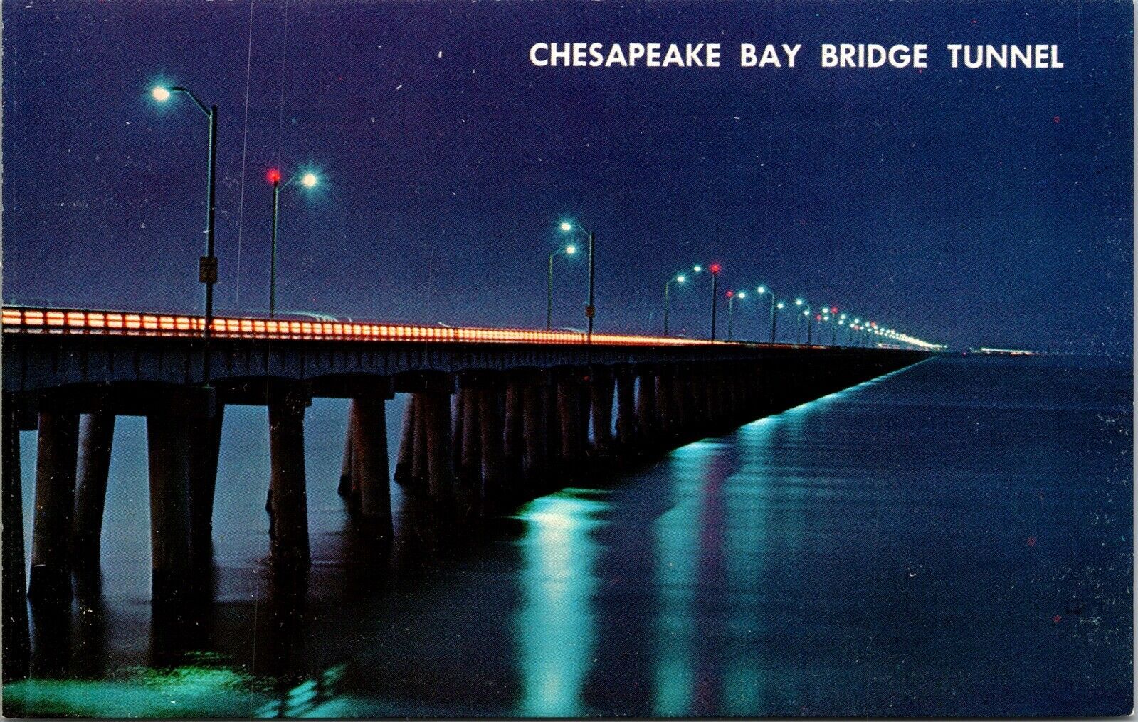 Chesapeake Bay Bridge Tunnel Virginia Beach Postcard VTG UNP Koppel