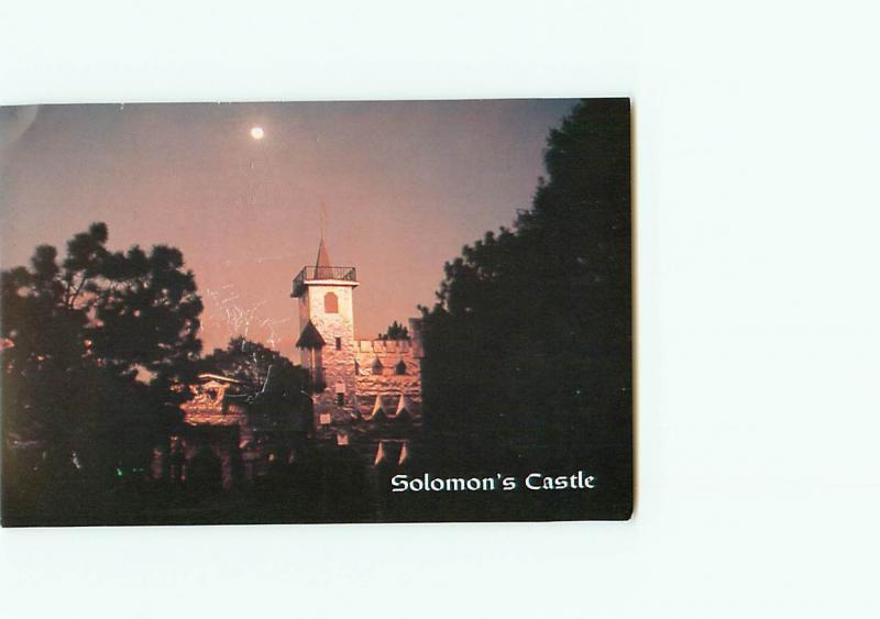 Vintage Postcard Night Solomons Castle Moat Spanish Galleon Ona Florida # 3486