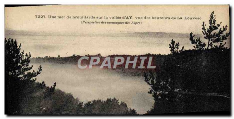 Old Postcard A Sea Of Fog In The Valley d & # 39Ay view from the heights of L...