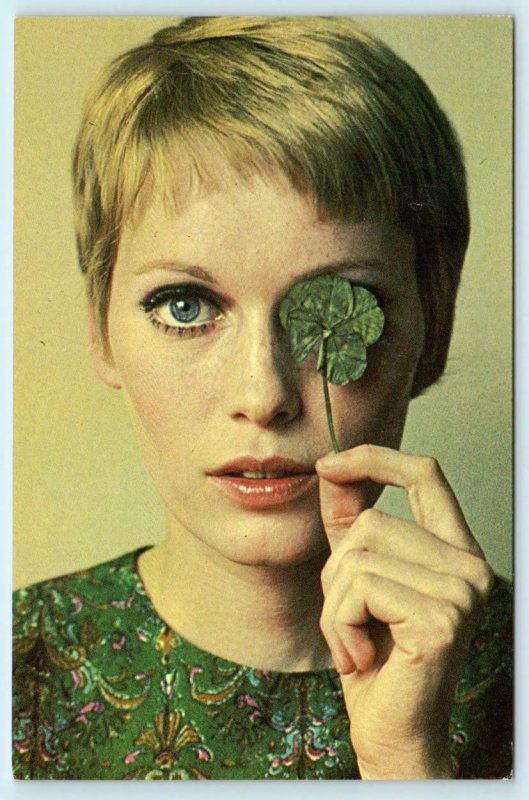 MIA FARROW ~ Actress in Berlin 1967 - Roddy McDowall  4x6 1980 Repro Postcard