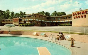 Macon Georgia Vintage Postcard Alpine Lodge Motel Swimming Pool 1970's 