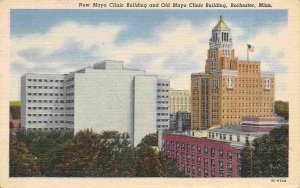 New & Old Mayo Clinic Buildings Rochester Minnesota 1955 postcard