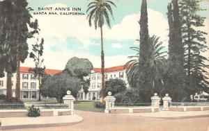 Santa Ana California Anns Inn Entrance Street View Antique Postcard K16971