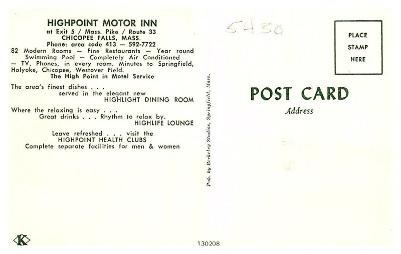 Massachusetts  Chicopee Falls , Highpoint Motor