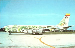 Ecuador Aviation Boeing 720B Freighter Airplane Photochrome Postcard