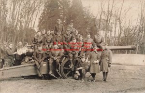 France, RPPC, World War I, US Soldiers with Artillery at an Unknown Location