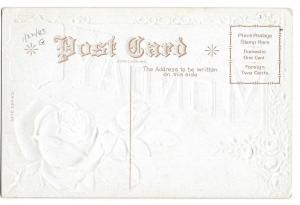 Vintage Appointment Postcard Rose Monday Embossed Gilded 